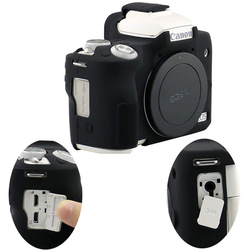 Yisau حافظة يساو لكاميرا كانون EOS M50 / EOS M50 Mark II، غلاف واقي من السيليكون الناعم لجسم كاميرا كانون EOS M50 / M50 Mark II الرقمية (أسود) - Image 2